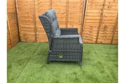 Sapcote Deluxe Reclining Set in Dark Grey Rattan
