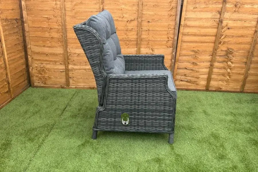 #AskGFUK for Sapcote Deluxe Reclining Lounge Set + Height Adjustable Table in Dark Grey Rattan