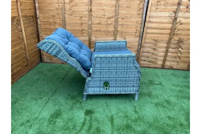 Sapcote Deluxe Reclining Set in Grey Rattan