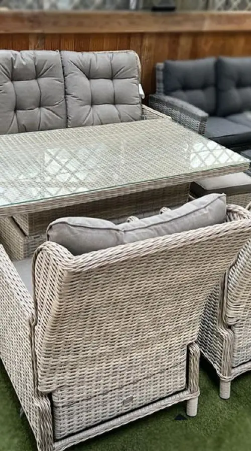Customer Reviews for Sapcote Deluxe Reclining Lounge Set + Height Adjustable Table in Natural Rattan 