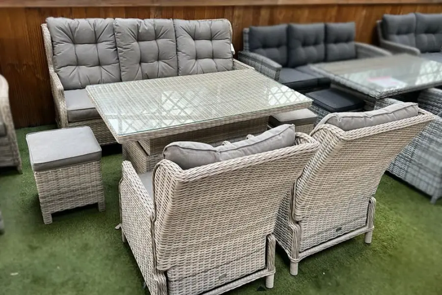 Customer Reviews for Sapcote Deluxe Reclining Lounge Set + Height Adjustable Table in Natural Rattan 