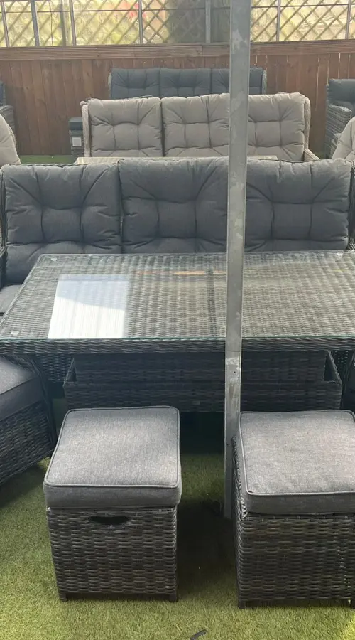 Customer Reviews for Sapcote Deluxe Reclining Lounge Set + Height Adjustable Table in Dark Grey Rattan