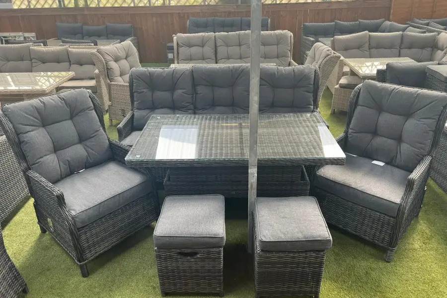 Customer Reviews for Sapcote Deluxe Reclining Lounge Set + Height Adjustable Table in Dark Grey Rattan