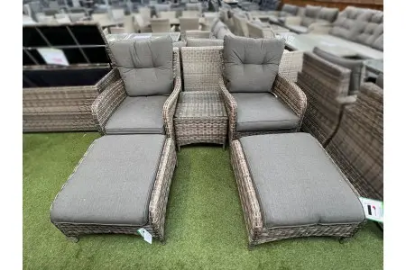 Sapcote Reclining Set in Brown Rattan