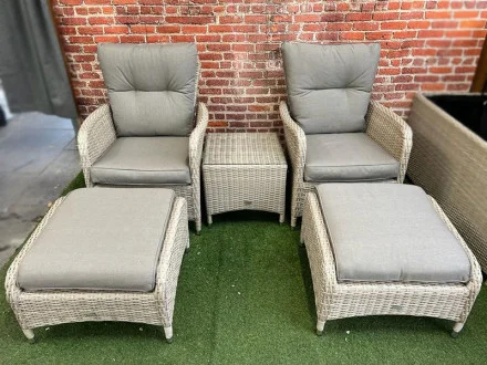 Sapcote Reclining Set in Natural Rattan