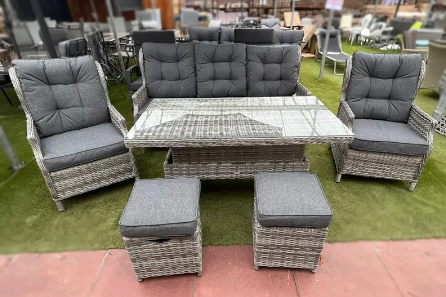 Customer Reviews for Sapcote Deluxe Reclining Lounge Set + Height Adjustable Table in Natural Rattan 