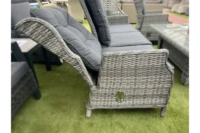 Sapcote Deluxe Reclining Lounge Set + Height Adjustable Table in Natural Rattan 