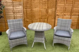 Sapcote Bistro Set in Grey Rattan
