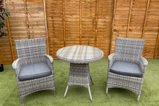 Sapcote Bistro Set in Grey Rattan