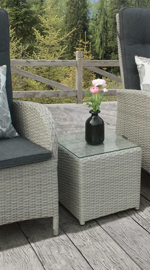 #AskGFUK for Burbage 2 Seater Reclining Rattan Bistro Set in Silver Grey