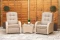 Burbage Rocking & Reclining Rattan Bistro Set in Latte