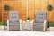 Burbage Rocking & Reclining Rattan Bistro Set in Silver Grey