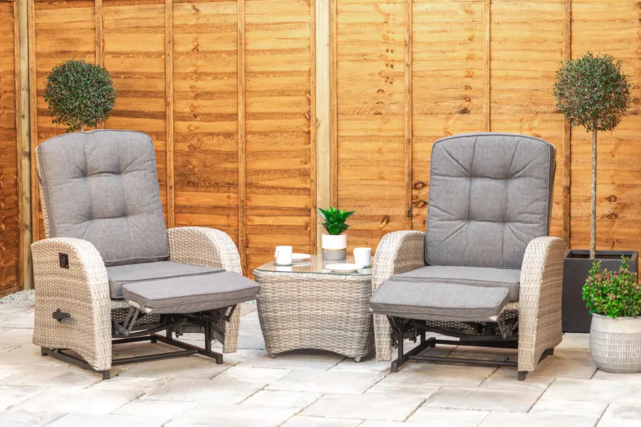 #AskGFUK for Burbage Rocking & Reclining Rattan Bistro Set in Silver Grey