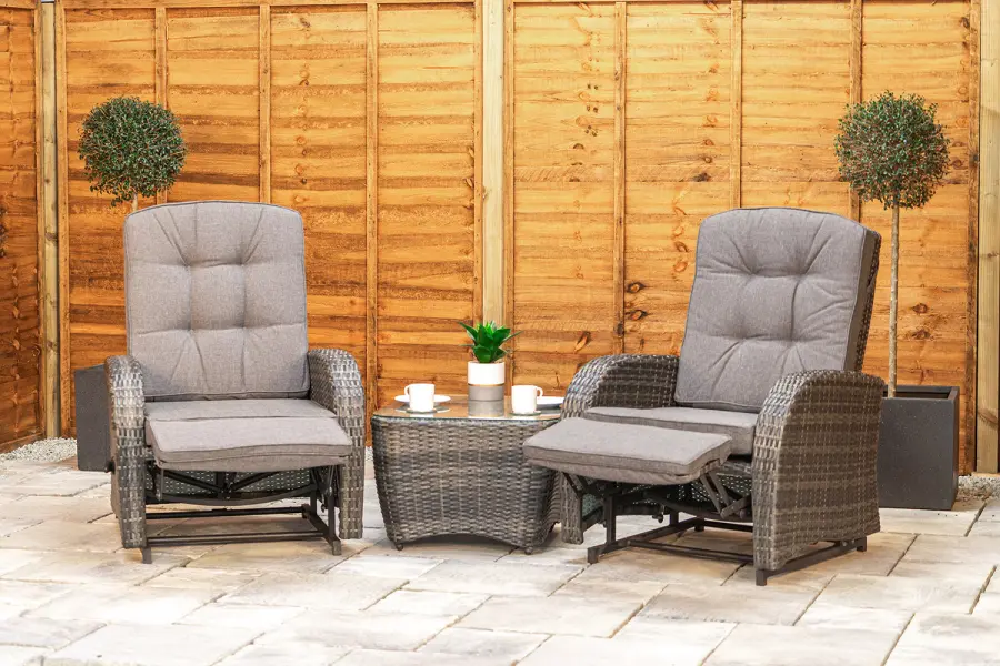 #AskGFUK for Burbage Rocking & Reclining Rattan Bistro Set in Stone Grey