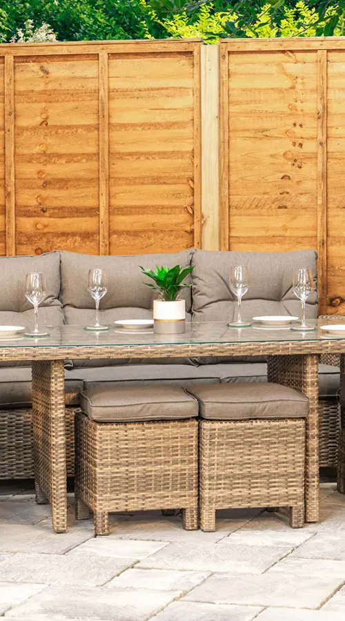 #AskGFUK for Sapcote Modular Lounge Dining Set in Brown Rattan 