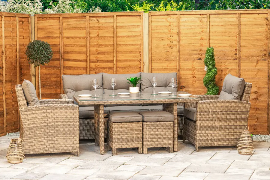 #AskGFUK for Sapcote Modular Lounge Dining Set in Brown Rattan 
