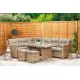Sapcote Modular Corner Dining Set in Brown Rattan 