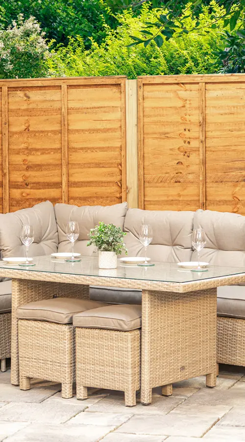 #AskGFUK for Sapcote Modular Corner Dining Set in Natural Rattan 
