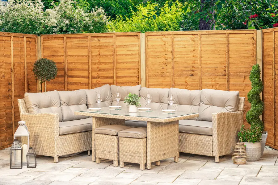 #AskGFUK for Sapcote Modular Corner Dining Set in Natural Rattan 
