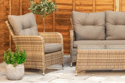 Sapcote Sofa Lounge Set in Brown Rattan 
