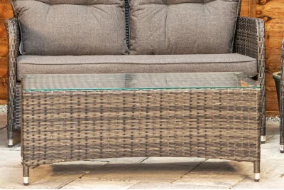 Sapcote Sofa Lounge Set Dark Grey Rattan 