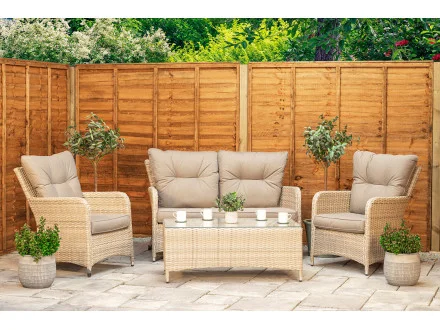 Sapcote Sofa Lounge Set in Natural Rattan