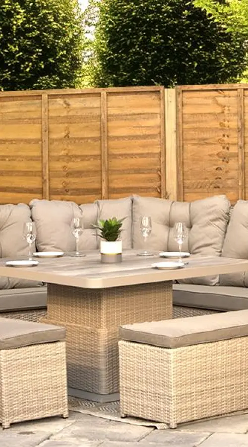 Customer Reviews for Burbage Large Rattan Corner Lounge Set with Height Adjustable Table in Latte 