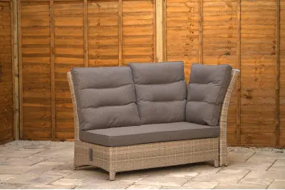 Burbage Reclining Rattan Corner Lounge Set in Silver Grey