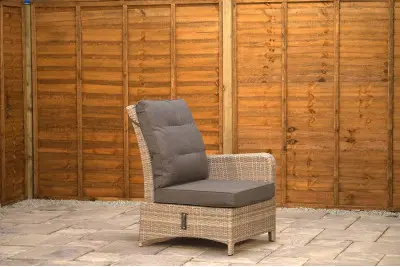 Burbage Reclining Rattan Corner Lounge Set in Silver Grey
