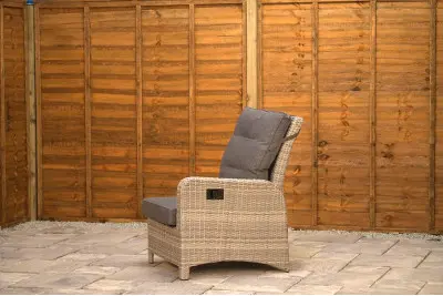 Burbage Reclining Rattan Corner Lounge Set in Silver Grey