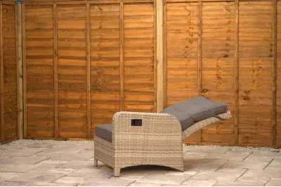 Burbage Reclining Rattan Corner Lounge Set in Silver Grey