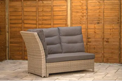 Burbage Reclining Rattan Corner Lounge Set in Silver Grey