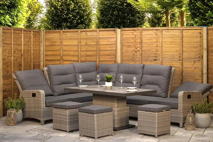 #AskGFUK for Burbage Reclining Rattan Corner Lounge Set in Silver Grey
