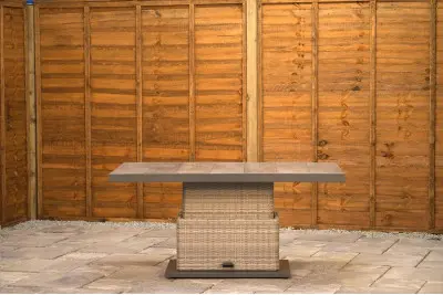 Burbage Reclining Rattan Corner Lounge Set in Silver Grey