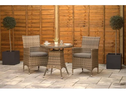 Sapcote Bistro Set in Brown Rattan