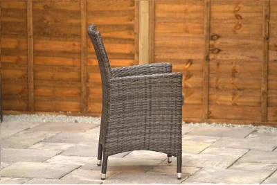 Sapcote Bistro Set in Stone Grey Rattan