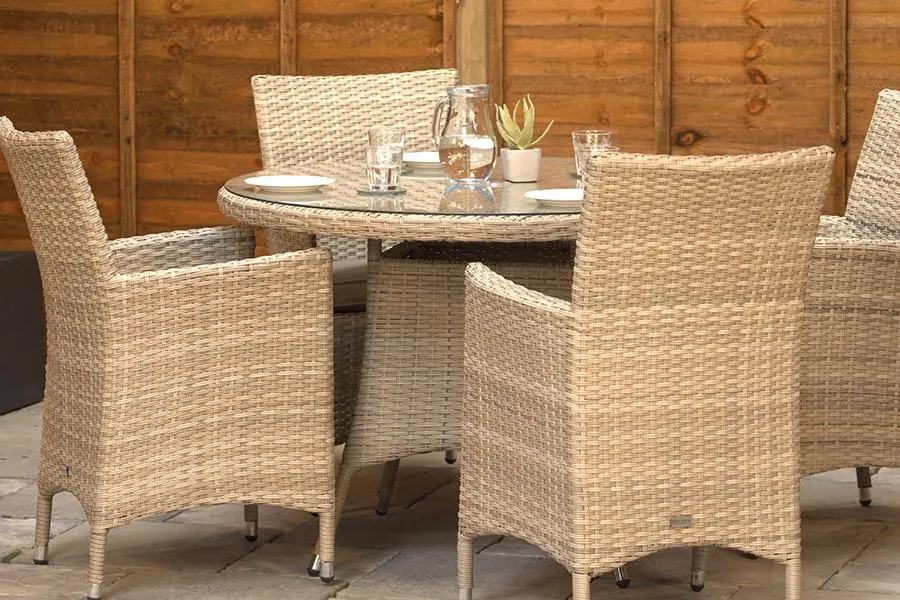 #AskGFUK for Sapcote 6 Seater Round Dining Set in Natural Rattan