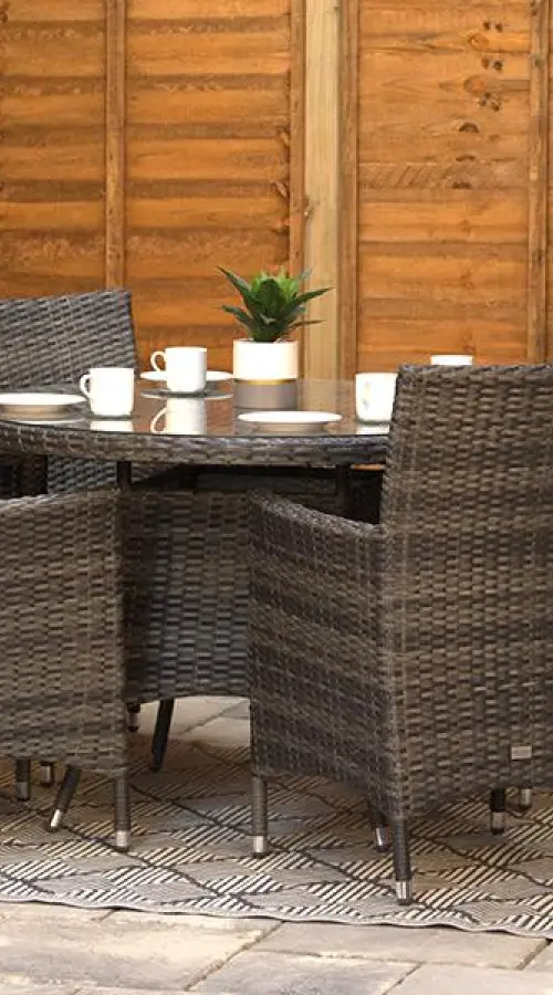 Customer Reviews for Sapcote 4 Seater Round Dining Set in Dark Grey Rattan