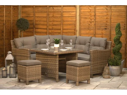 Sapcote Mini Modular Corner Set in Brown Rattan 