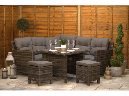 Sapcote Mini Modular Corner Set in Dark Grey Rattan 