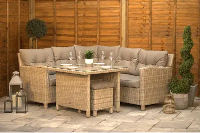 Sapcote Mini Modular Corner Set in Natural Rattan 