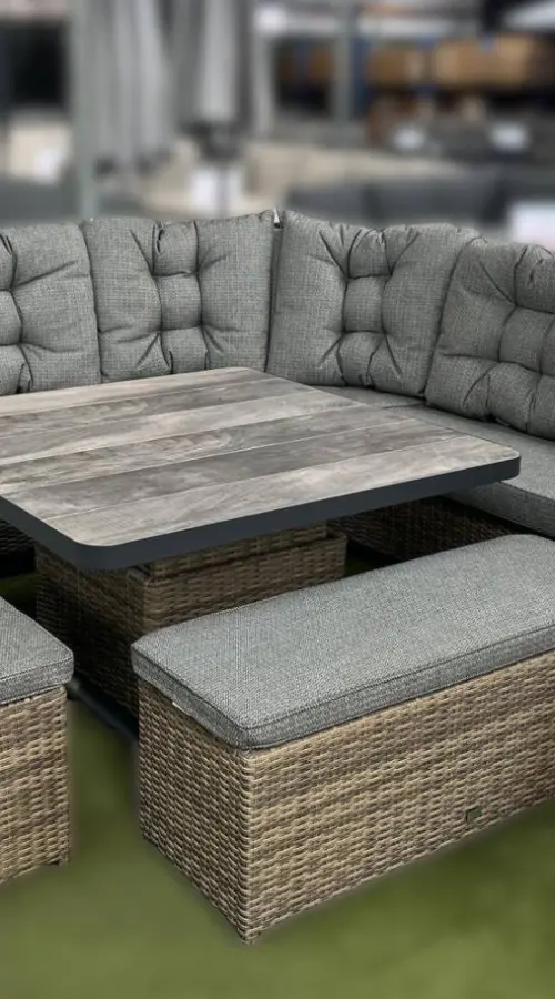 Customer Reviews for Burbage 2026 Deluxe Corner Lounge Set with Height Adustable Table in Cappuccino Brown