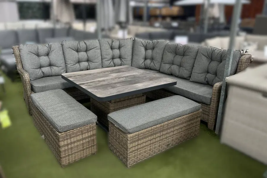 Customer Reviews for Burbage 2026 Deluxe Corner Lounge Set with Height Adustable Table in Cappuccino Brown