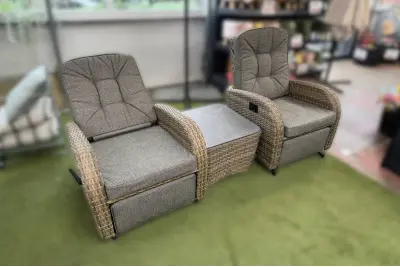 Burbage 2026 Rocking/Non-Rocking Recliner Bistro Set Cappuccino Brown