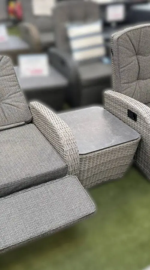 #AskGFUK for Burbage 2026 Rocking/Non-Rocking Recliner Bistro Set Silver Grey