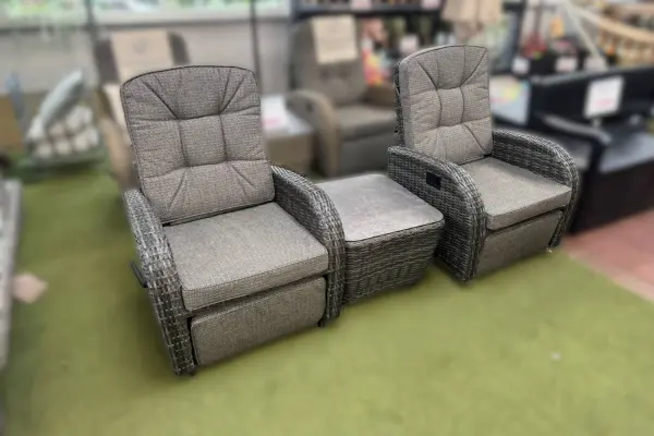 Burbage 2026 Rocking/Non-Rocking Recliner Bistro Set Stone Grey