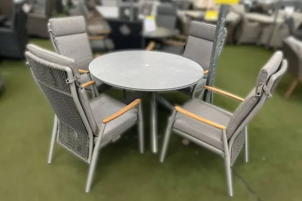 Cosby 4 Seater Reclining Dining Set in Natural