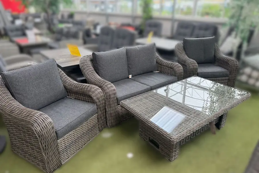 #AskGFUK for Oakham 4 Seater Sofa Lounge Set with Height Adjustable Table in Grey