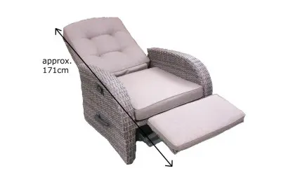 Burbage Rocking & Reclining Rattan Bistro Set in Latte