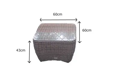 Burbage Rocking & Reclining Rattan Bistro Set in Latte